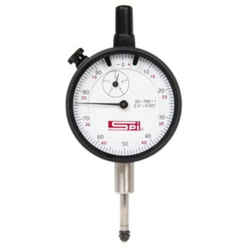 SPI Standard Dial Indicator, 0.500 Range, 0-100 & 0-50-0 Reading - 20-700-1